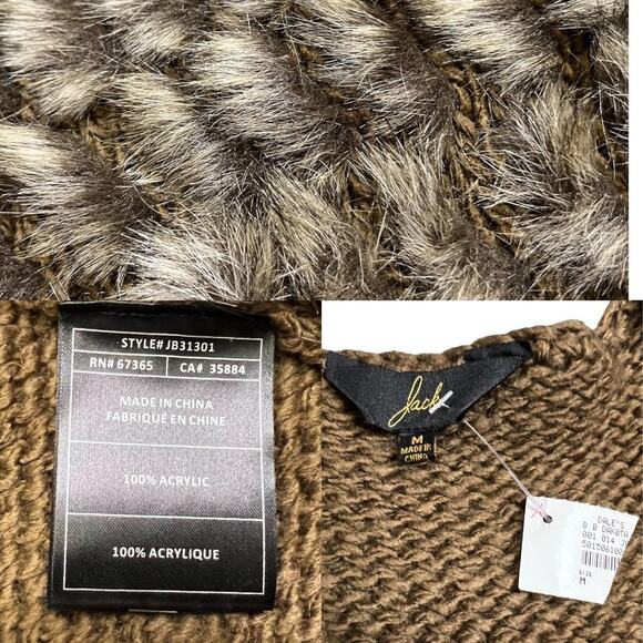 Jack by BB Dakota Fairycore Faux Fur Knit Vest Open - Picture 5 of 6